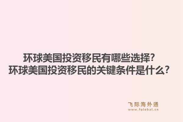 环球美国投资移民有哪些选择?环球美国投资移民的关键条件是什么?1.jpg
