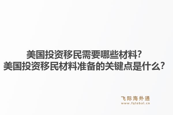美国投资移民需要哪些材料？美国投资移民材料准备的关键点是什么？
