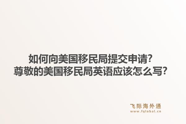 如何向美国移民局提交申请？尊敬的美国移民局英语应该怎么写？